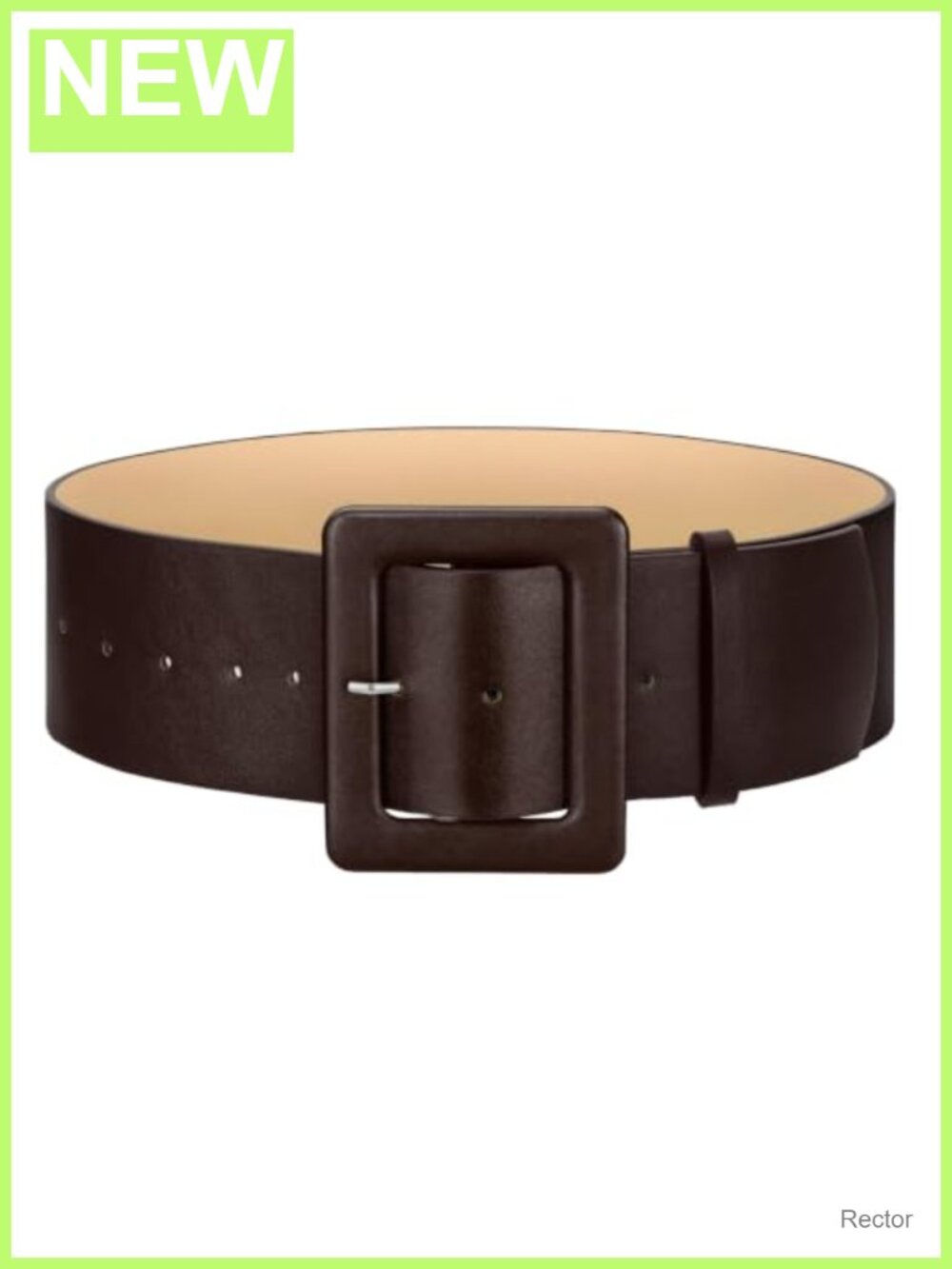 Women Wide Faux Leather Belt Retro Square Buckle Dress Waist Belt